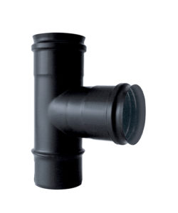 NOUVEAU TE 90° H=20cm SP NOIR MAT DN 080 SORTIE 080 FEMELLE