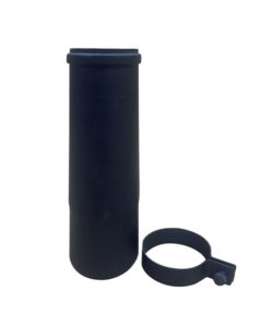 RALLONGE LONGUEUR DROITE 60mm-185mm avec collier 1.2 mm PELLET ACIER NOIR MAT