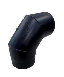 COUDE  90° 1.2 mm AVEC TRAPPE DE VISITE PELLET ACIER NOIR MAT