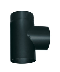 TE 90° F/F/M avec TAMPON 2mm sans manchette ACIER NOIR MAT