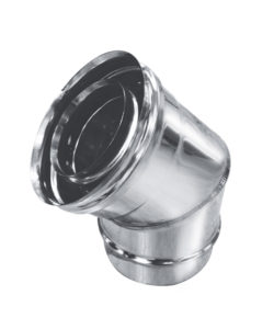 COUDE 45° CONCENTRIQUE INOX 316L Int. / 304 Ext.