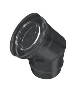 COUDE 45° CONCENTRIQUE INOX 316L Int. / 304 Ext. NOIR MAT