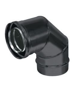 COUDE 90° CONCENTRIQUE INOX 316L Int. / 304 Ext. NOIR MAT