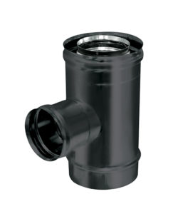 TE 90° CONCENTRIQUE INOX 316L Int/304 Ext NOIR MAT PIQUAGE FEMELLE SP