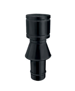 TERMINAL VERTICAL CONC. LONG VENT DOMINANT INOX 316L Int. / 304 Ext. NOIR MAT