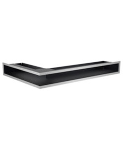 GRILLE DE DIFFUSION D'ANGLE DROIT ASYMETRIQUE - GAMME DESIGN -Ht.9 cm/ LONG 76.6cm/LARG 54.7cm  BLANC / NOIR
