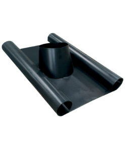 SOLIN INOX  (BASE PLOMB) + COLLET TOIT PENTE 5 à 18° COULEUR NOIR