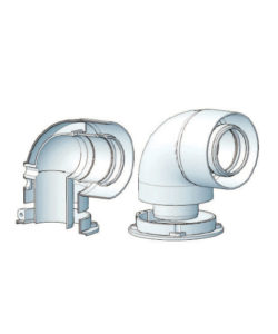 COUDE COAX  PPS-PVC DN 60/ 100 compatble:(Ferroli-Baltur-Biasi-Radiant-Joannes-Ici-Savio...)