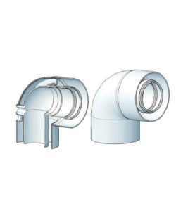 COUDE COAX PPS-PVC DN 60/ 100 compatible (Baxi-Argo-Rocca-Viessmann)