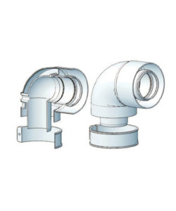 COUDE COAX PPS-PVC DN 60/ 100 compatible (Chaffoteaux-Ariston-Radi-Simat-Newfar-Eleco-Ecoflam)
