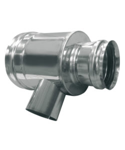 ELEMENT CONC. INOX - PRISE D'AIR HORIZONTAL DN60 ET EVAC DE FUM FEM SP