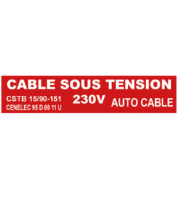 ETIQUETTE AUTOCOLLANTE 'CABLE SOUS TENSION' (par 50)