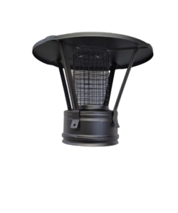 CHAPEAU CHINOIS AVEC GRILLE ANTI OISEAU DP ISOLÉ NOIR MAT